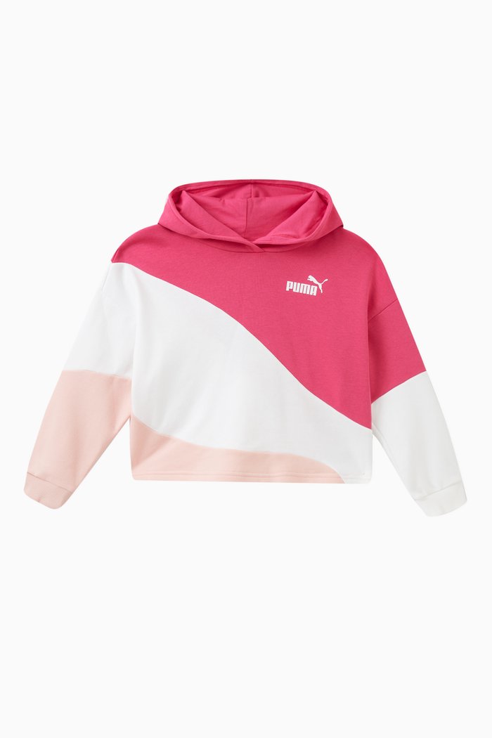 Tricolour Logo Hoodie in Cotton-blend, Pink