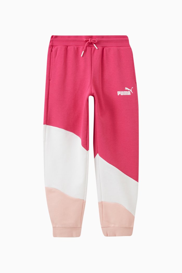 Colour-block Logo Sweatpants in Cotton-blend, Pink