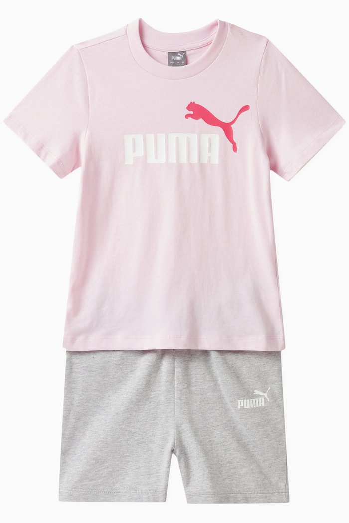 

Logo T-shirt Set & Shorts in Cotton, Pink