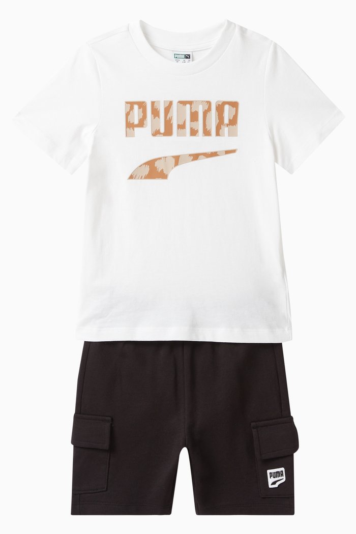 

Logo T-shirt & Shorts Set in Cotton, White