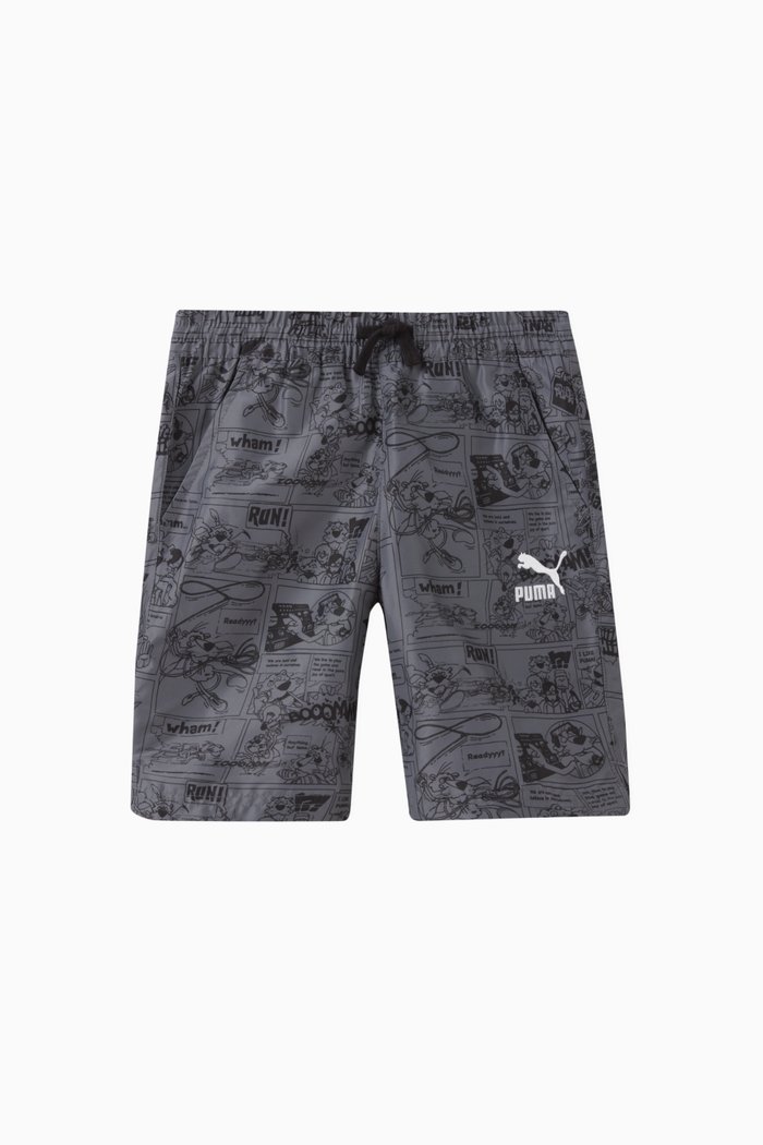

Super Cartoon-print Shorts, Black