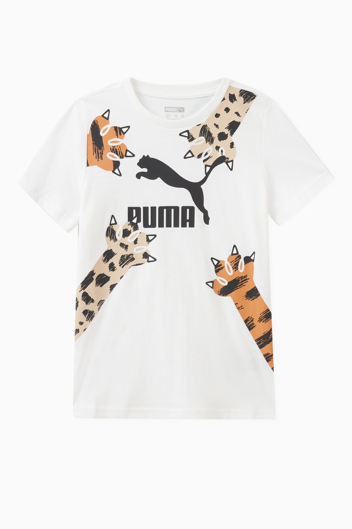 

Logo Animal-print T-shirt in Cotton, White