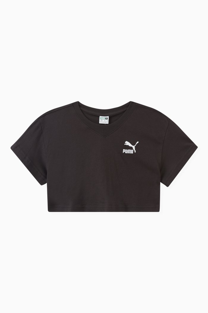 

Logo Crop T-shirt in Cotton, Black