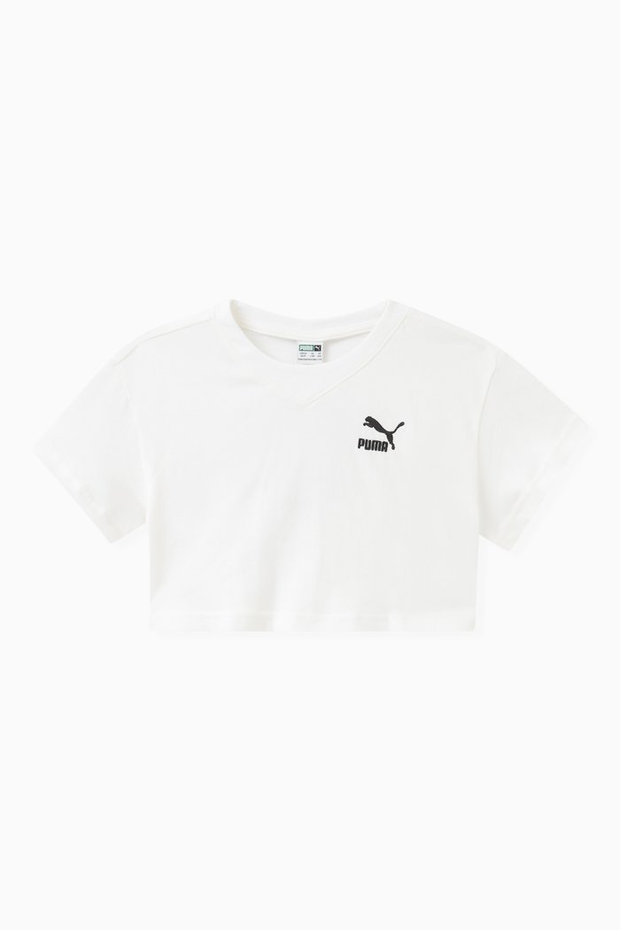 

Logo Crop T-shirt in Cotton, White