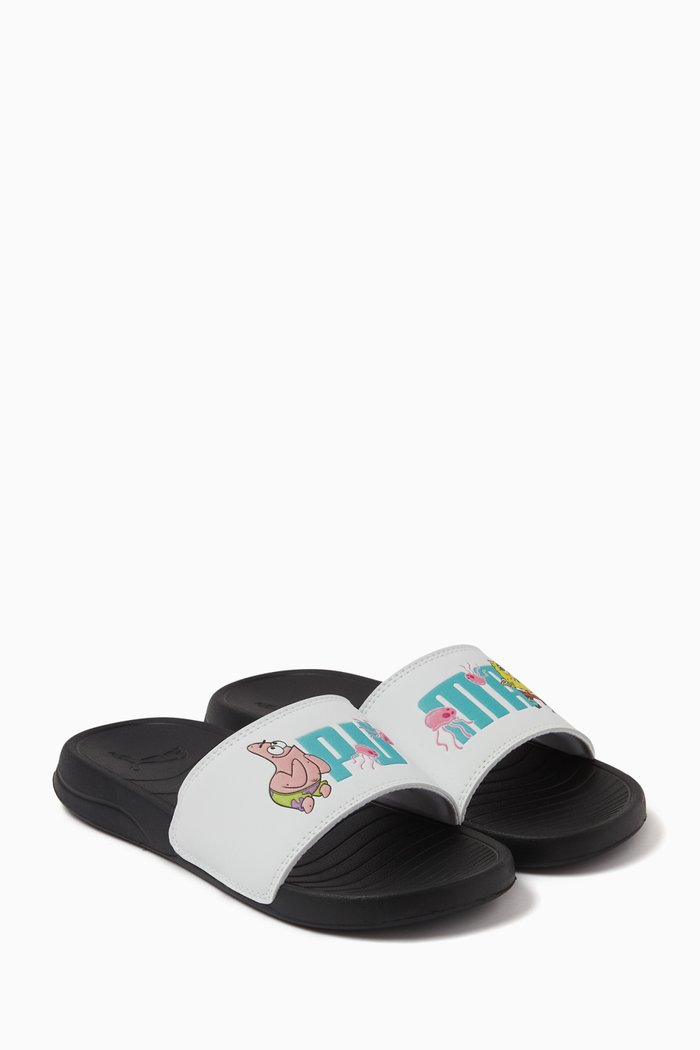 

x Spongebob Popcat 2.0 Slide Sandals in Rubber, White