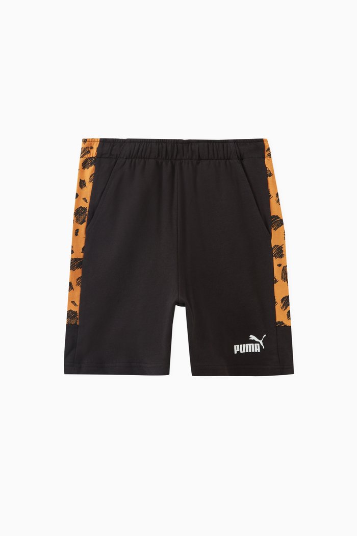 

Animal-print Logo Shorts in Cotton, Black