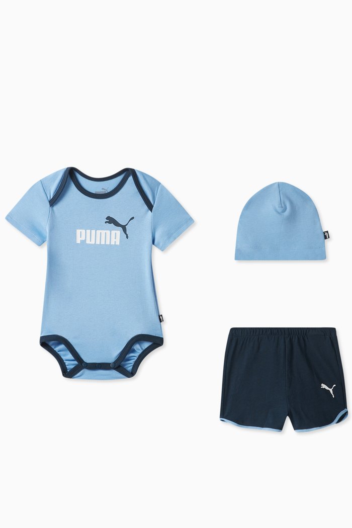 

Logo-print Bodysuit Set in Cotton, Blue