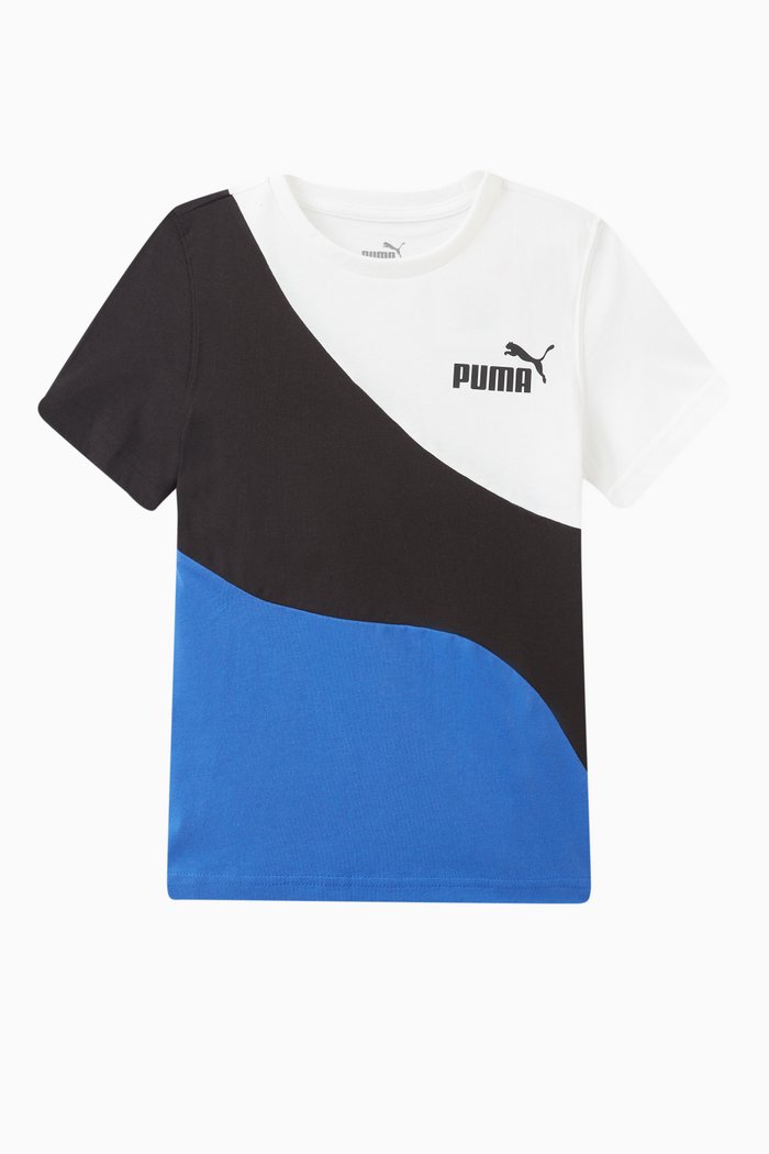 

Colour-block Logo T-shirt in Cotton, Blue