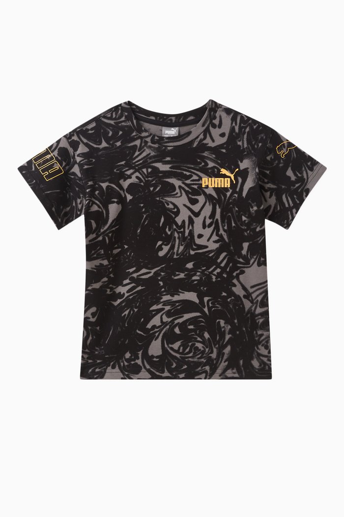 

All-over Abstract Logo-print T-shirt in Cotton, Black