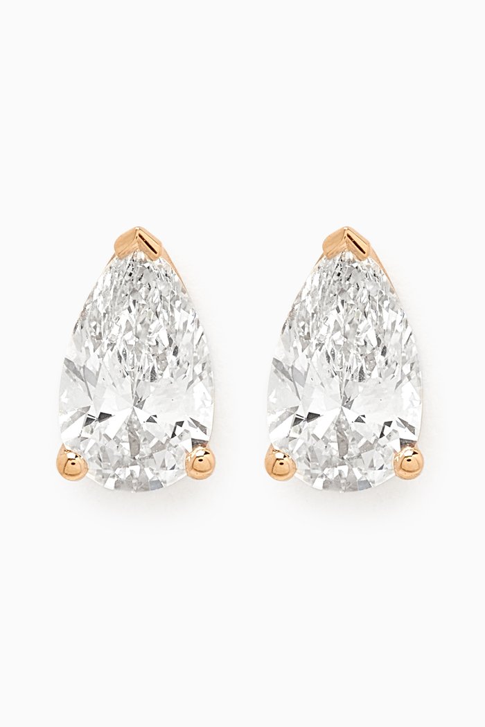 

Pear Diamond Stud Earrings in 18kt Gold, White