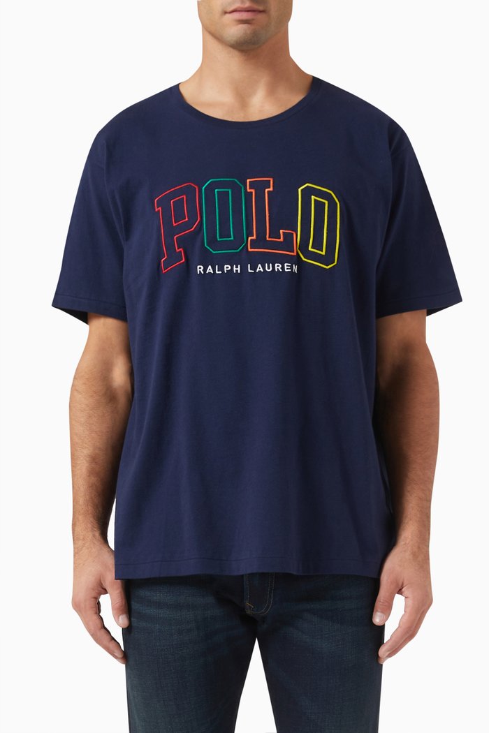 

Short Sleeved T-Shirt in Cotton, Blue
