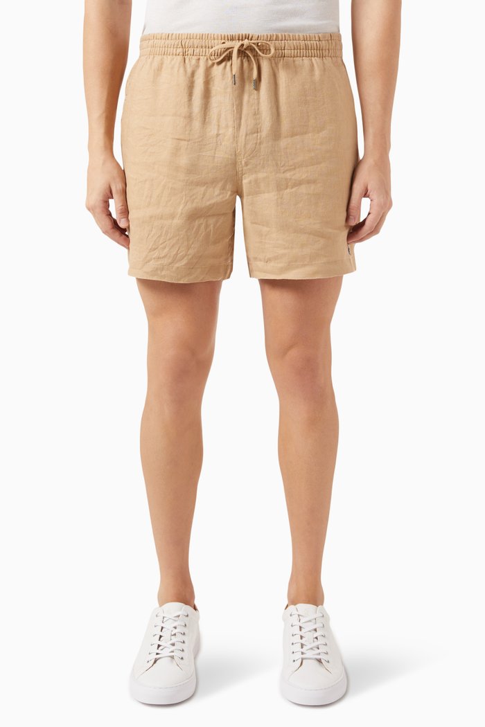

Logo Shorts in Linen, Neutral