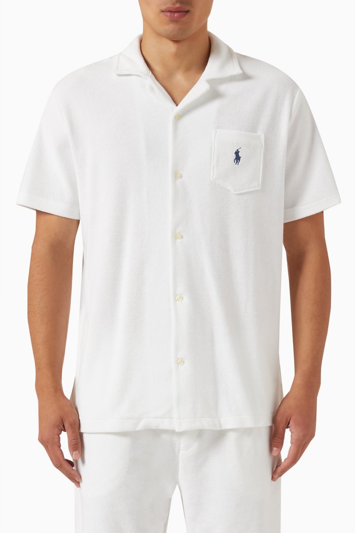 

Camp Shirt in Cotton-blend Terry, White