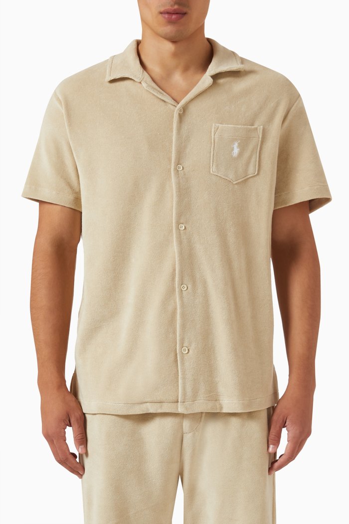 

Camp Shirt in Cotton-poly Blend Terry, Neutral