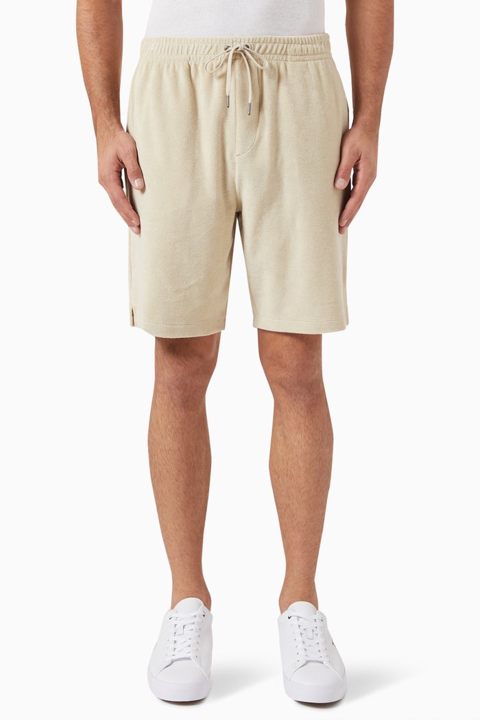 

Drawstring Logo Shorts in Cotton Blend, Neutral