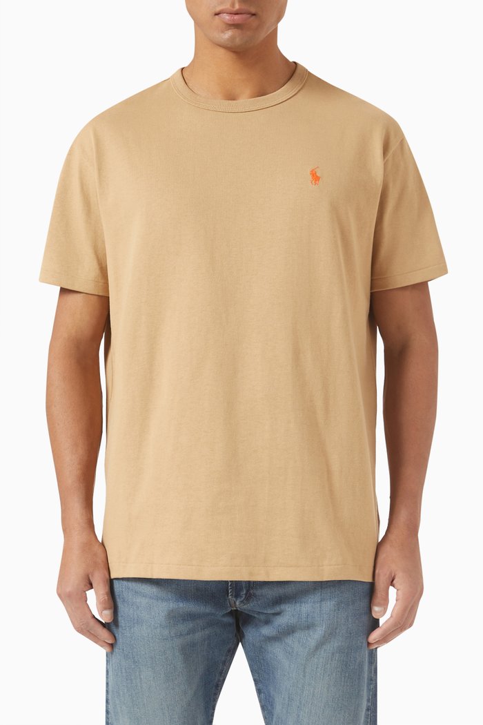 Logo T-shirt in Cotton, Brown