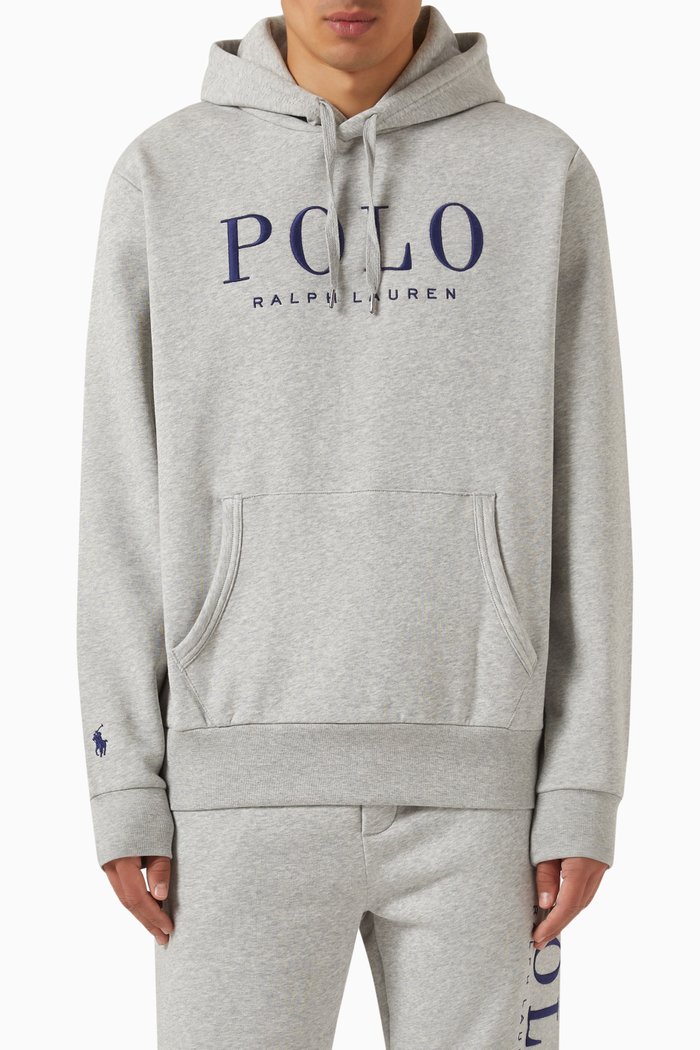

Logo Hoodie in Cotton Blend, Grey