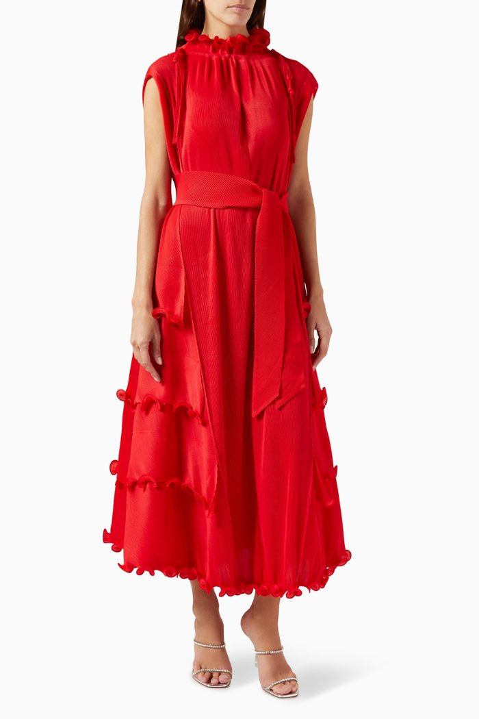 

Ruffled Maxi Dress, Red
