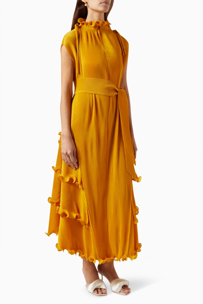 Ruffled Maxi Dress, Yellow