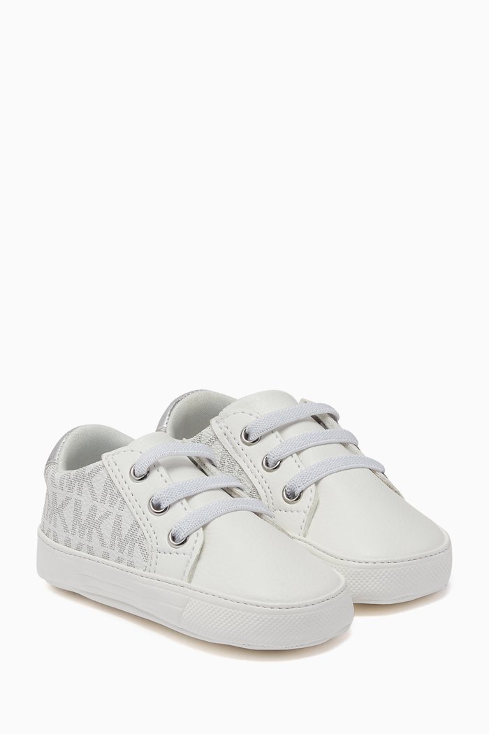 

Gaylyn Monogram Sneakers in Faux Leather, White