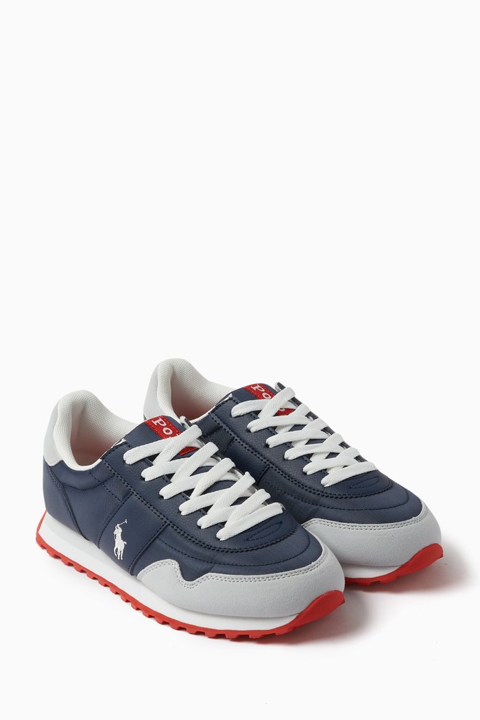 

Train 89 Low Top Sneakers in Faux Leather, Blue