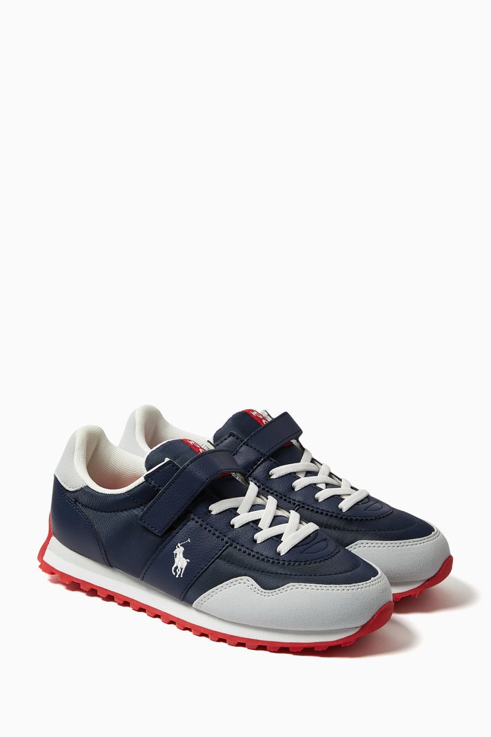 

Train 89 Low Top Sneakers in Faux Leather, Blue