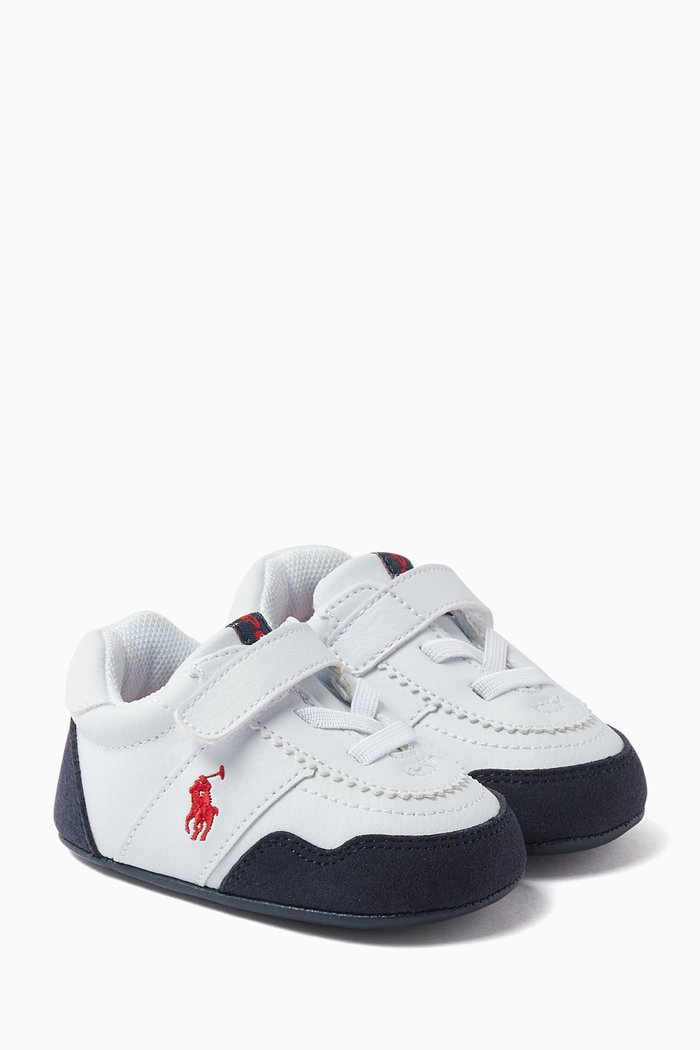 

Train 89 Logo Top Sneakers in Faux Leather, White