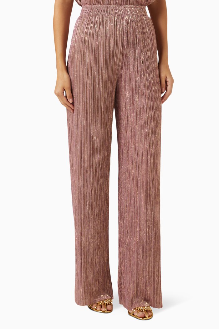 

Shimmer Wide-leg Pants in Lurex Blend, Pink