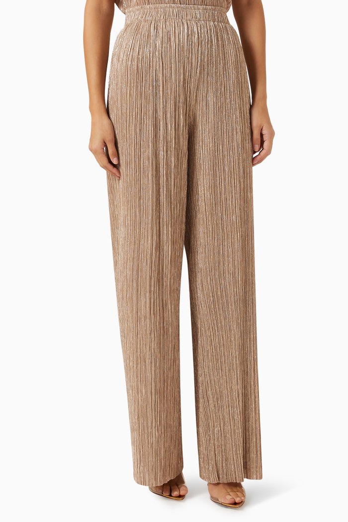 

Shimmer Wide-leg Pants in Lurex Blend, Yellow