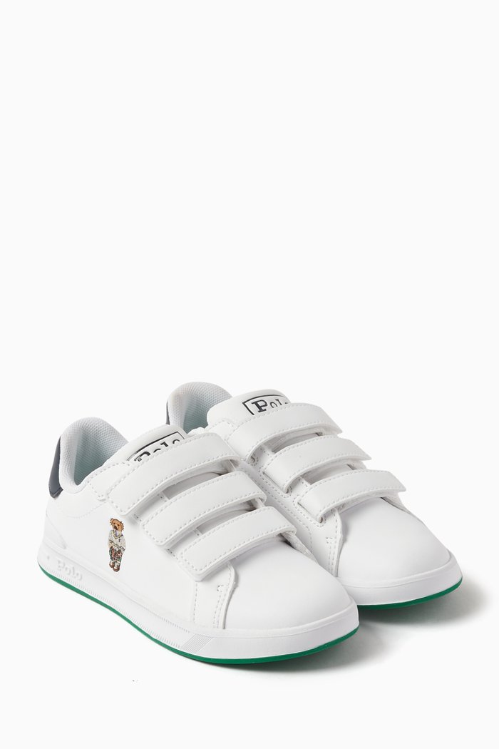 

Heritage Court II Bear EZ Sneakers in Faux Leather, White