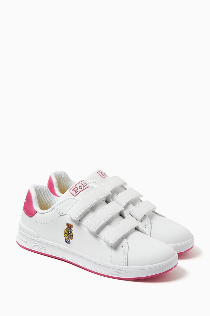 

Heritage Court II Bear EZ Sneakers in Faux Leather, White