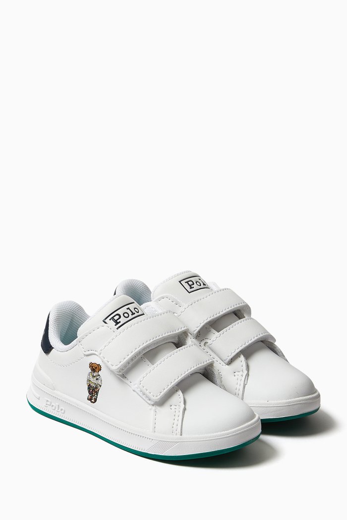 

Heritage Court II Bear EZ Sneakers in Faux Leather, White