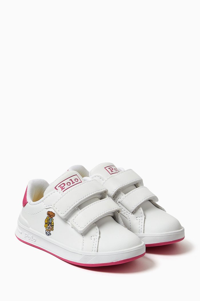 

Heritage Court II Bear EZ Sneakers in Faux Leather, White