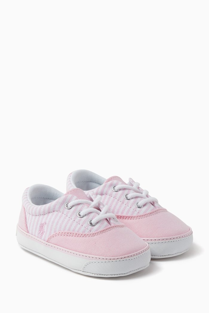 

Keaton Layette Lace-up Sneakers in Canvas, Pink
