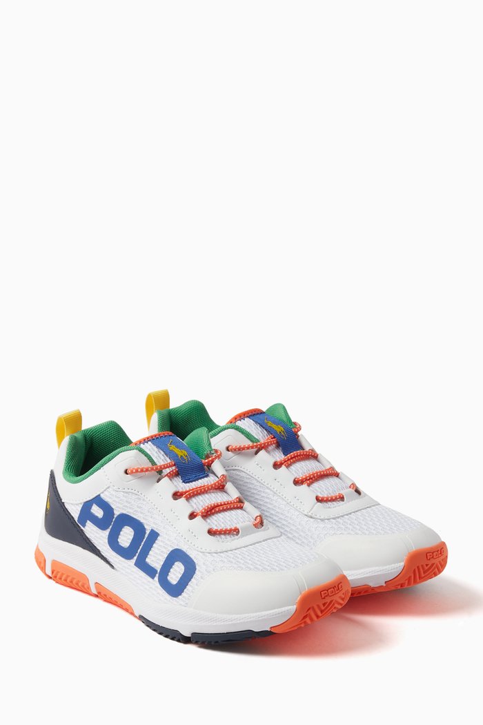 

Tech Racer Sneakers in Leather and Mesh, Multicolour