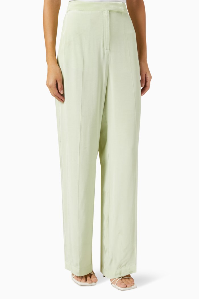 

Straight-fit Pants in Viscose, Green