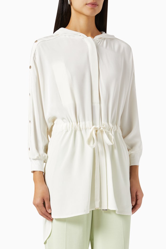 

Hooded Top in Viscose, White