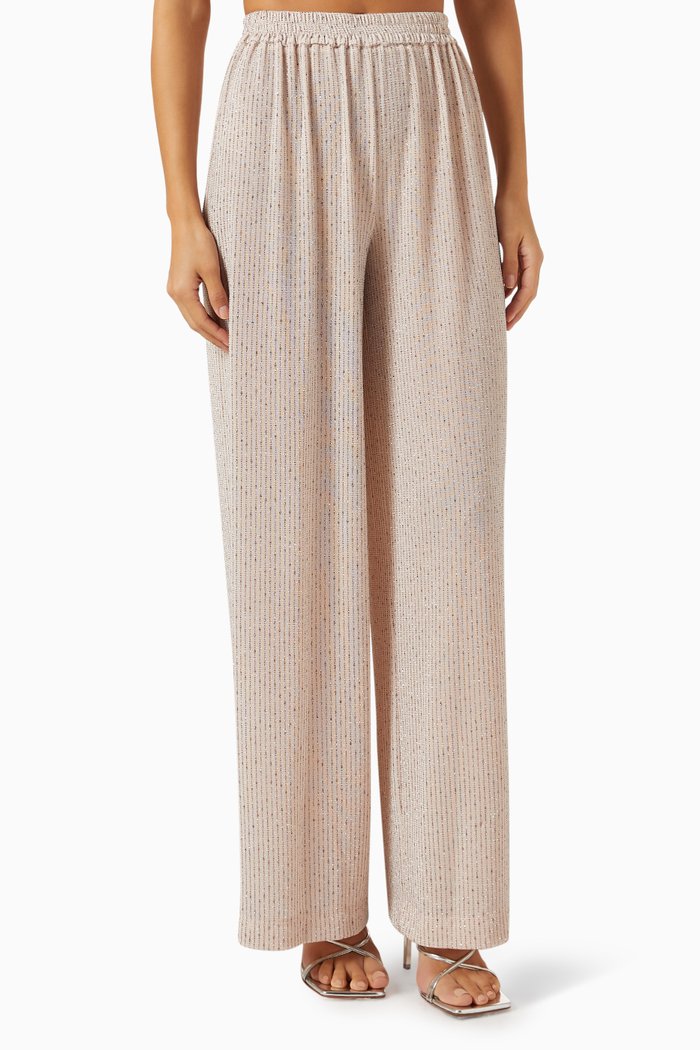 

Shimmer Wide-leg Pants in Stretch-nylon Blend, Grey
