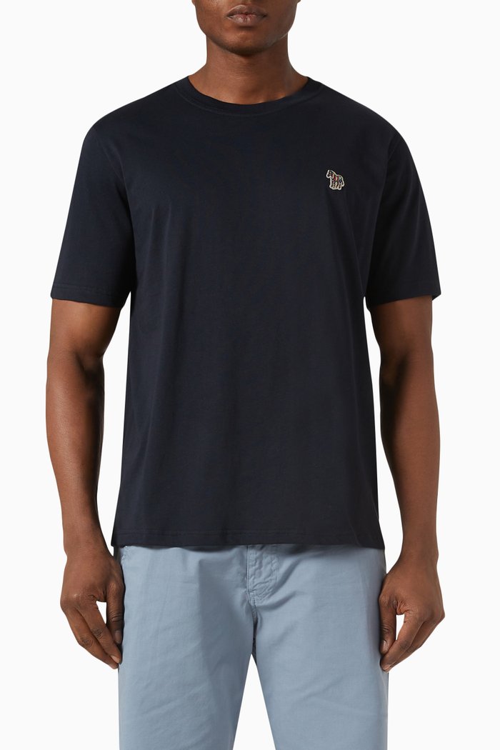 

Zebra Logo T-shirt in Organic Cotton, Blue