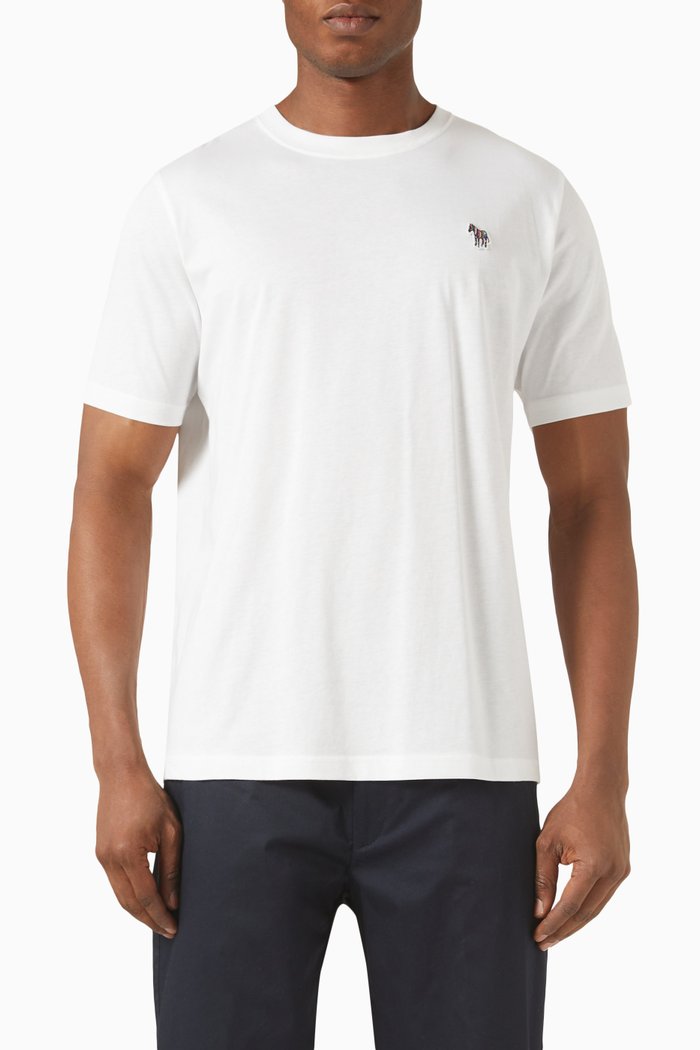 Zebra Logo T-shirt in Organic Cotton, White