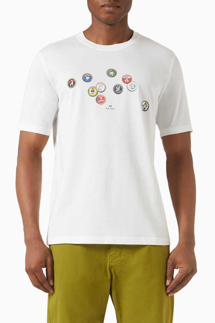 

Bottle Top Logo T-shirt in Organic Cotton, White