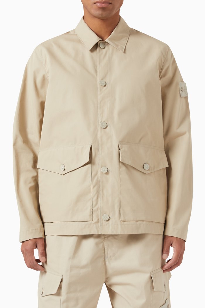 

Compass Logo Patch Jacket in Cotton, Neutral