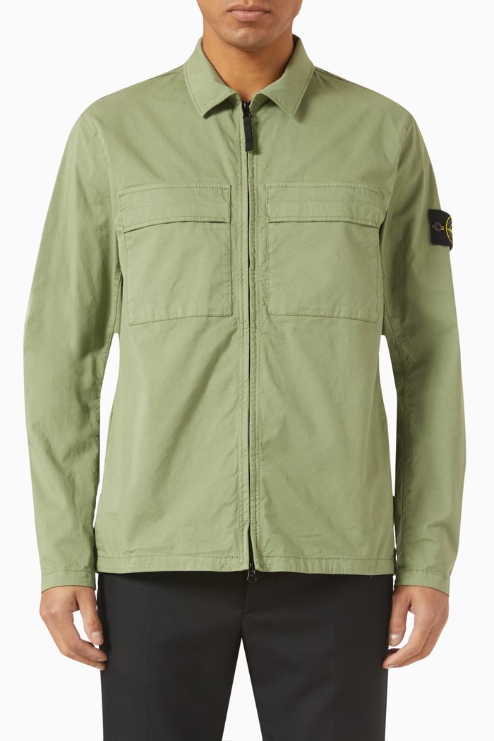 Overshirt in Supima® Cotton, Green