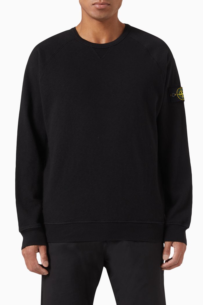 

Compass Logo Patched Sweatshirt in Cotton, Black