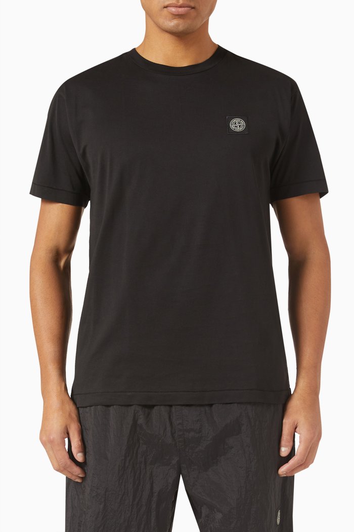 

Compass Patch T-shirt in Cotton Jersey, Black