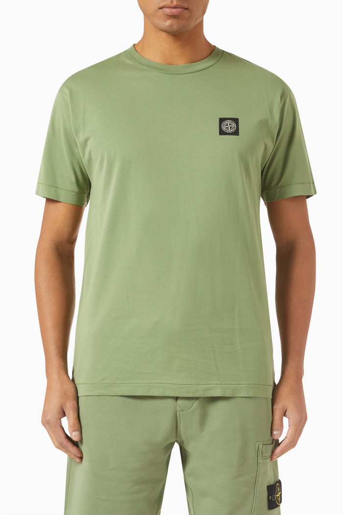 

Compass Patch T-shirt in Cotton Jersey, Green
