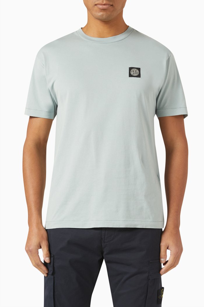 

Compass Patch T-shirt in Cotton Jersey, Blue