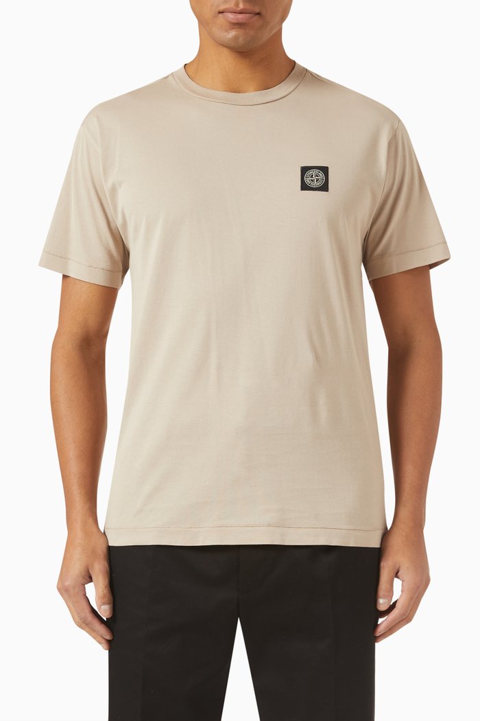 

Compass Patch T-shirt in Cotton Jersey, Brown