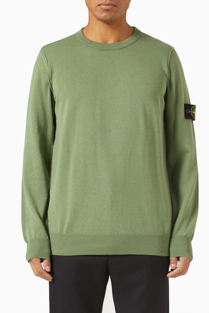 

Sweater in Knit Cotton, Green
