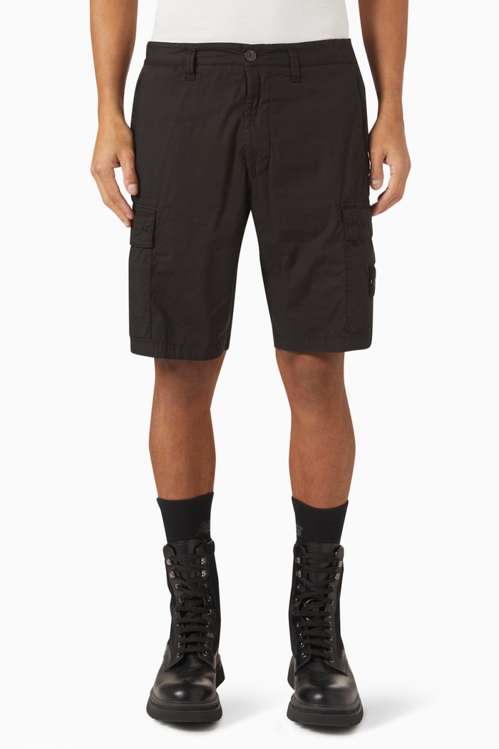 

Cargo Shorts in Cotton, Black